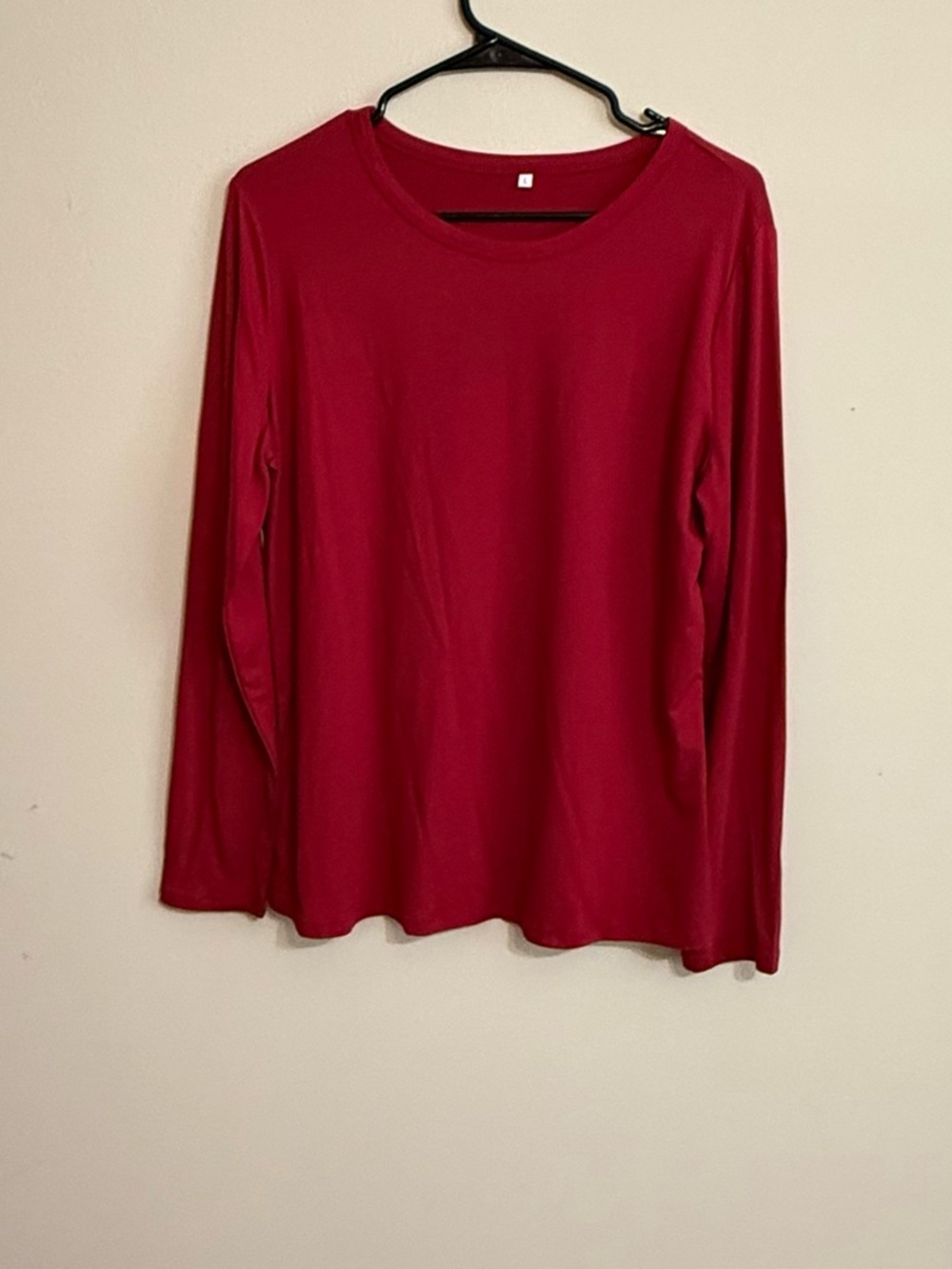 Classic Long Sleeve Crewneck Top - Red size L